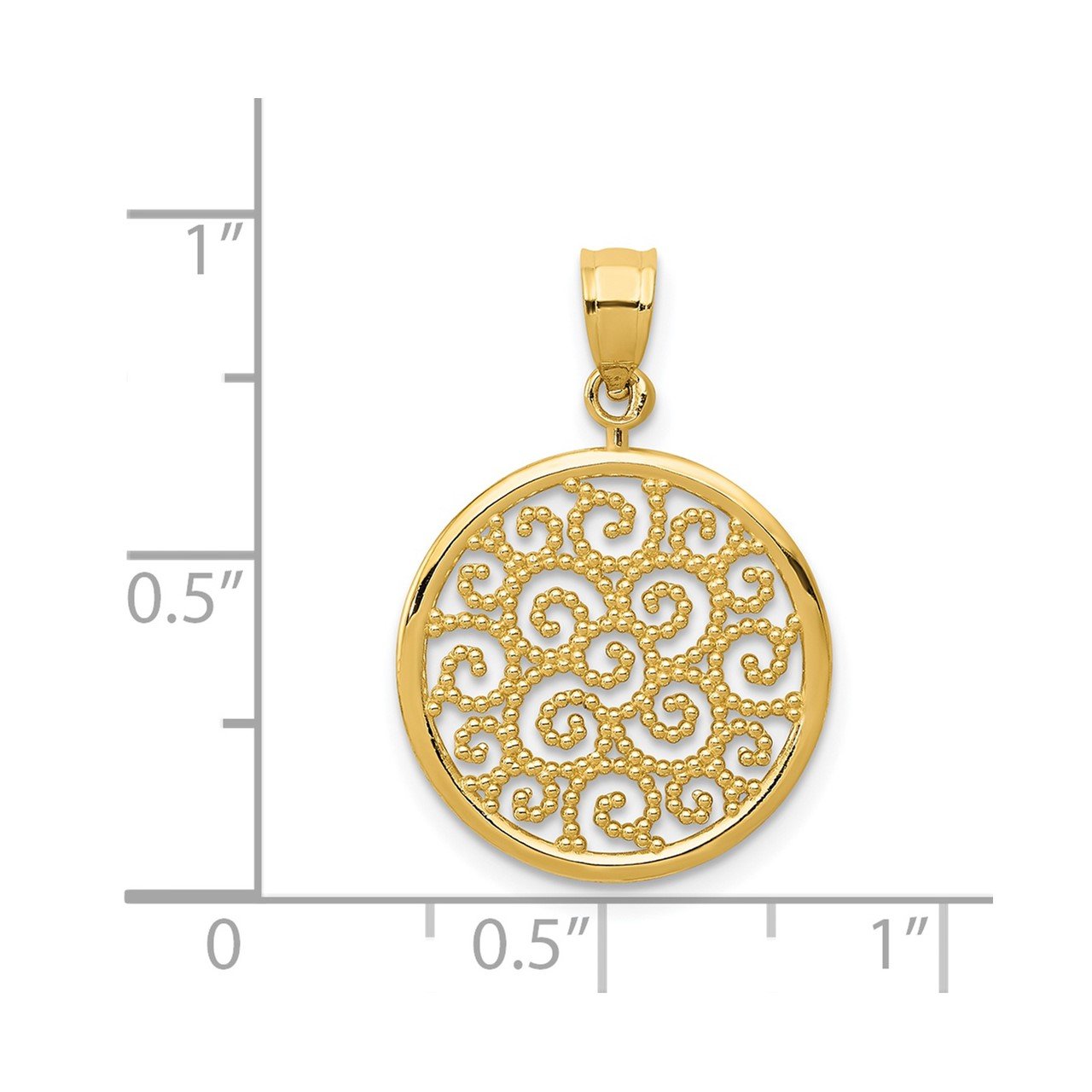 14k Filigree Round Pendant-2