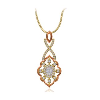 14k Two Tone Gold 0.348 Ct. Diamond Pendant