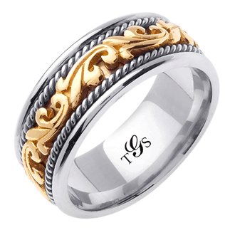 14K Two Tone Gold Band