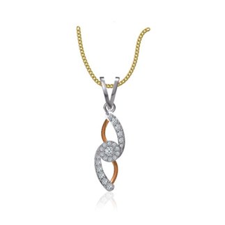 14k Two Tone Gold Infinity Shape 0.296 Ct. Diamond Pendant