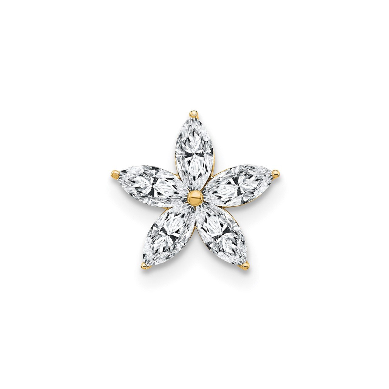 14K Flower Chain Slide G H I True Light Moissanite