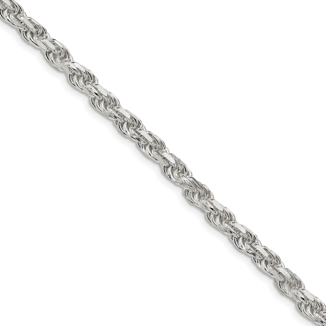 Sterling Silver 5.75mm Diamond-cut Rope Chain