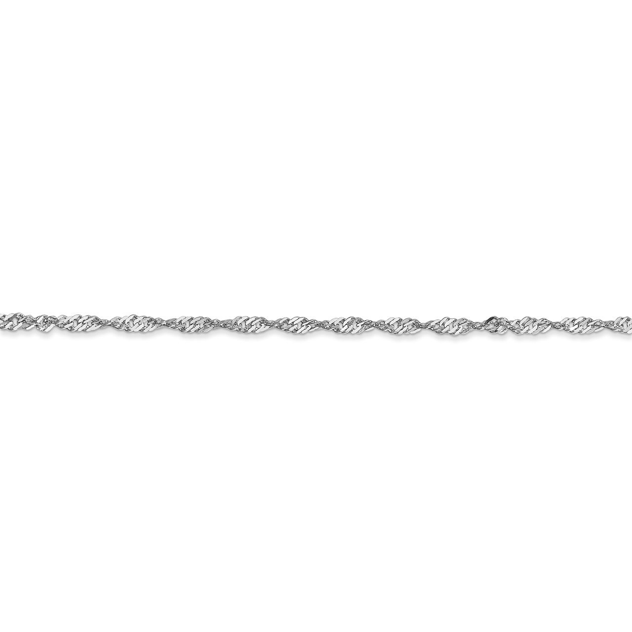Leslie's 14K White Gold Singapore with Lock Chain-1