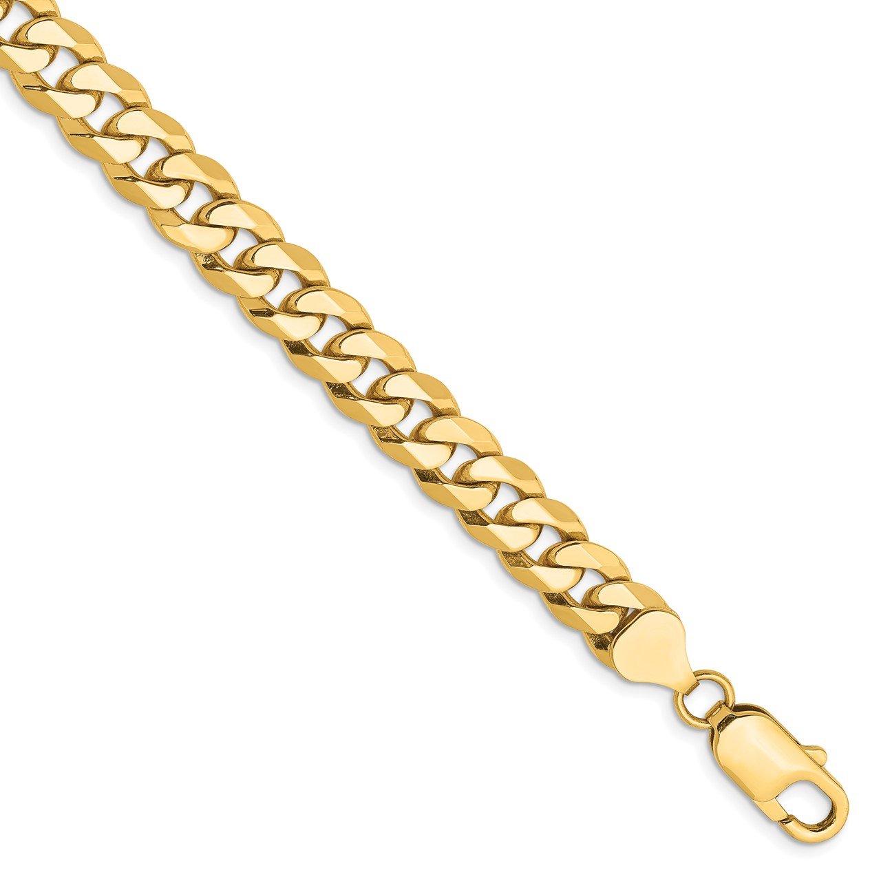 14k 8mm Beveled Curb Chain