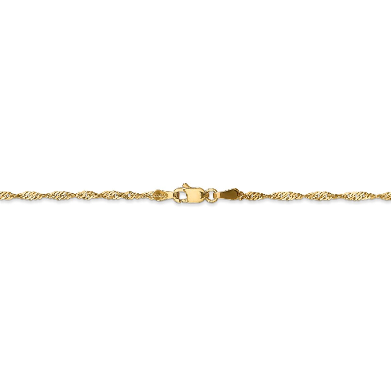 14k 1.70mm Singapore Chain Anklet-2