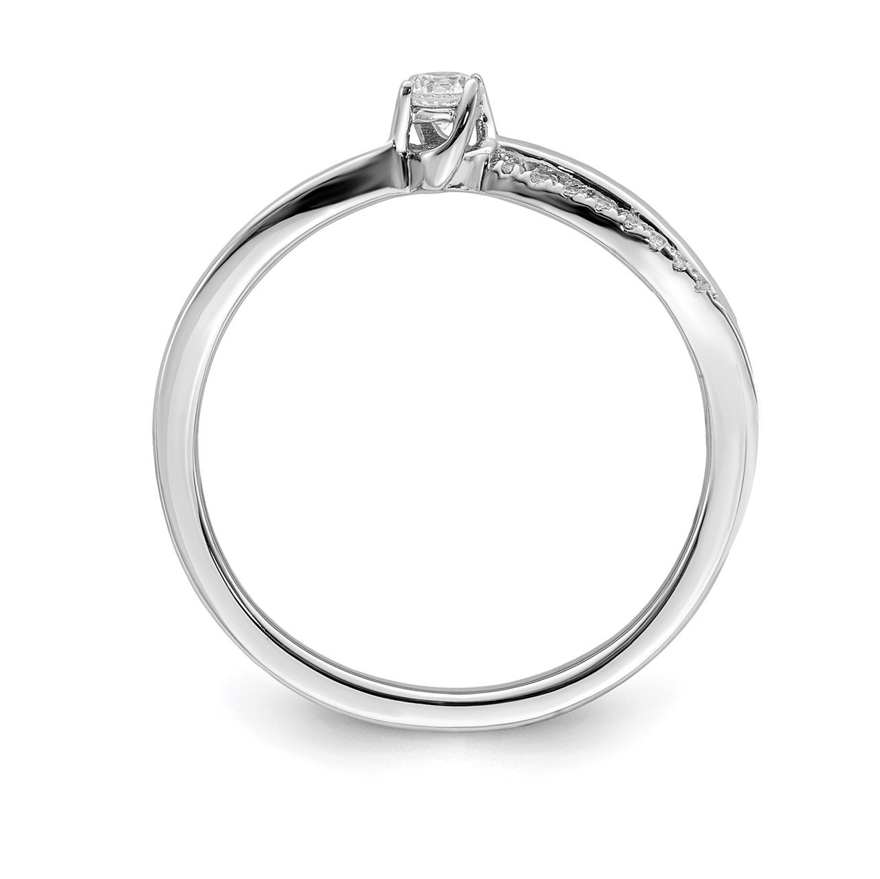 14k White Gold Diamond Promise Ring-1