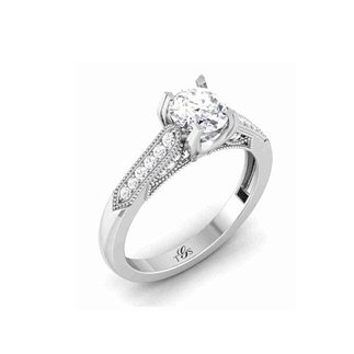 14K White Gold Diamond Engagement Ring