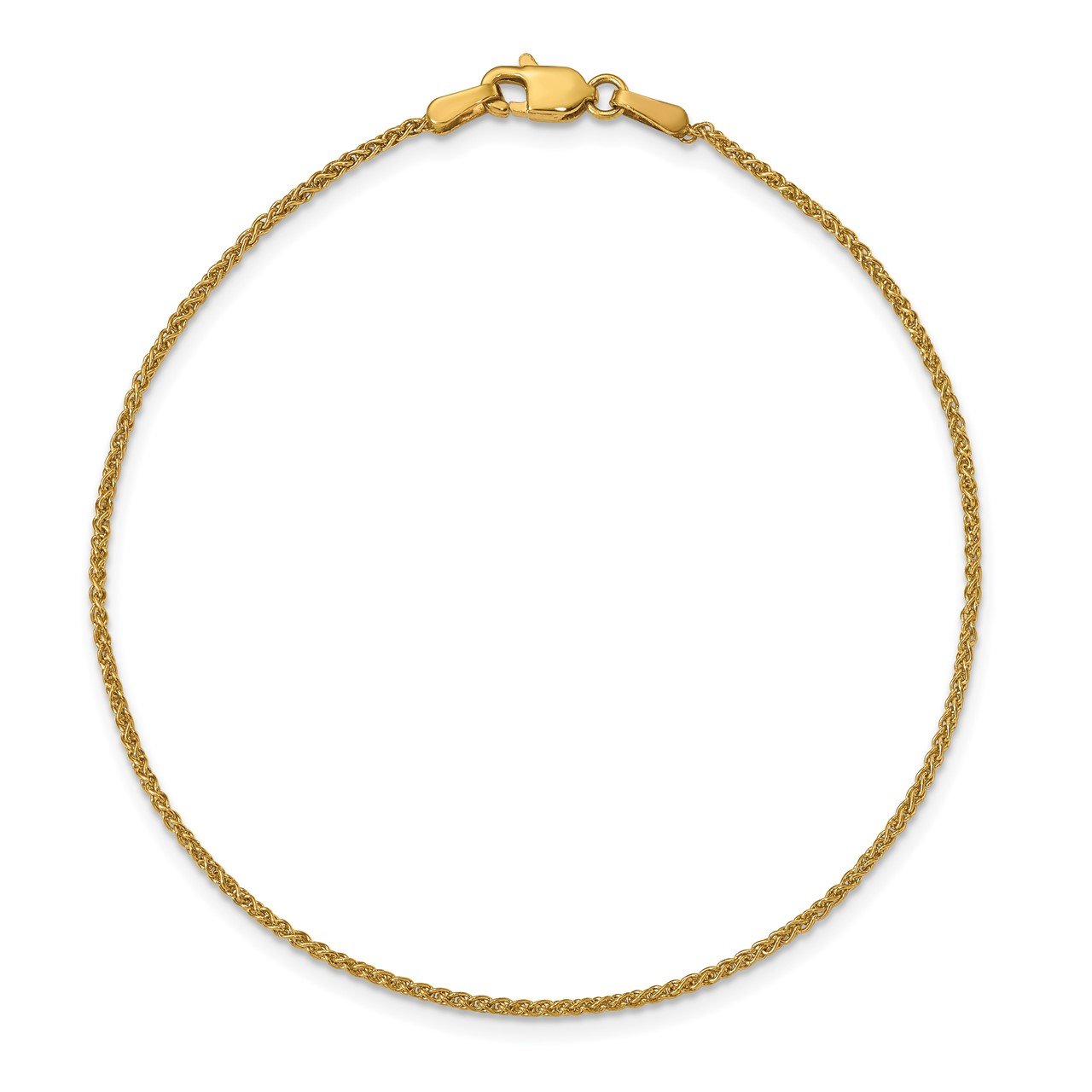 14k 1.25mm Spiga Chain Anklet-3