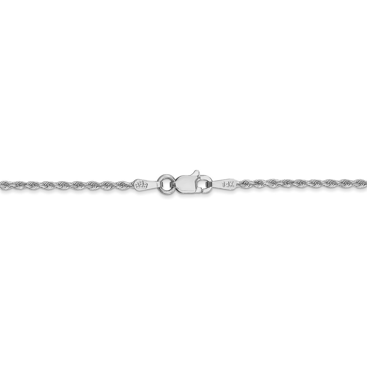 14k White Gold 1.5mm D/C Rope Chain-2