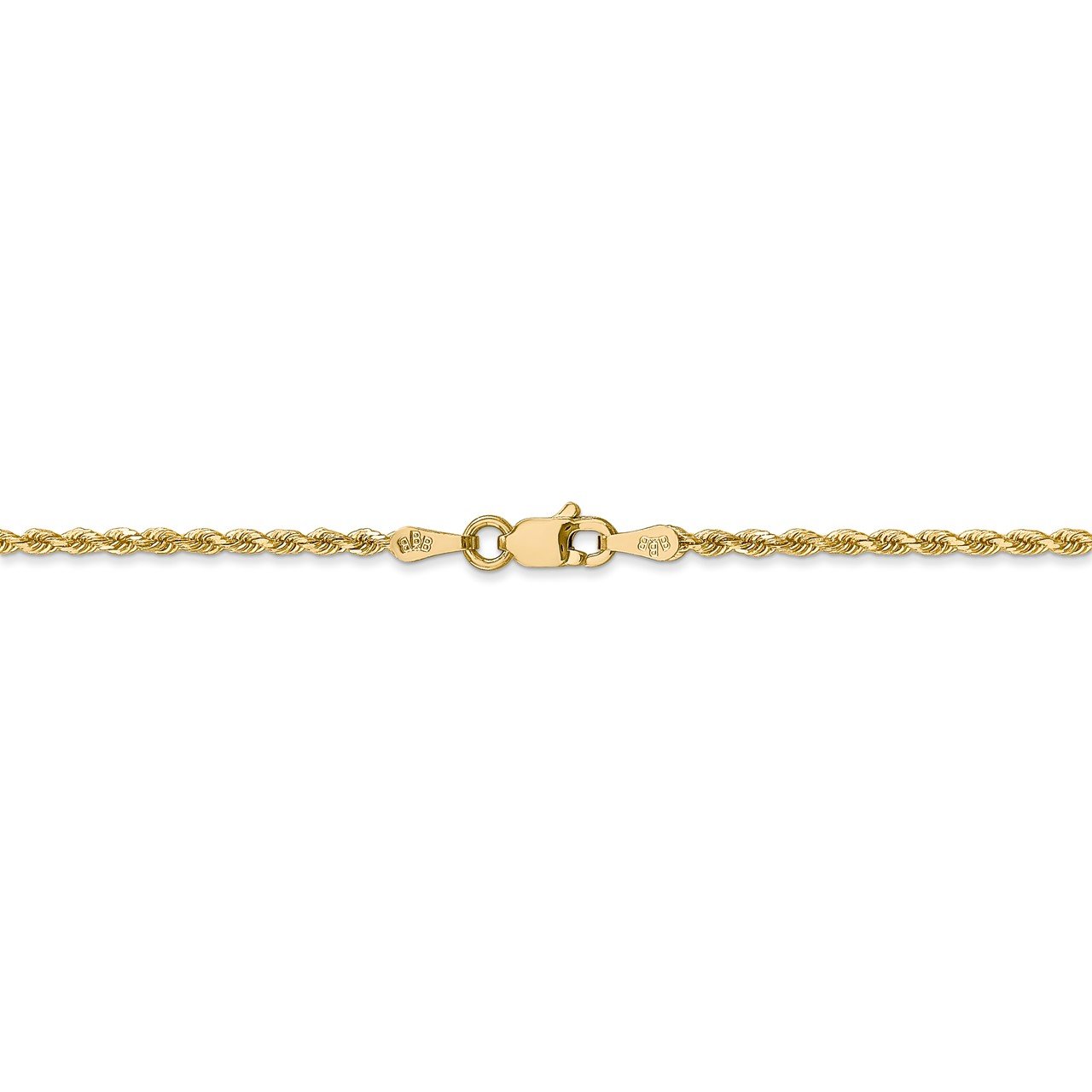 14k 1.75mm D/C Rope with Lobster Clasp Chain-2