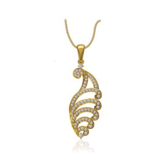 14K Yellow Gold 1.05 Ct. Diamond Helical Shape Pendant