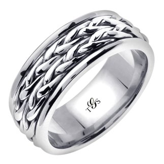 14K White Gold 8mm Band