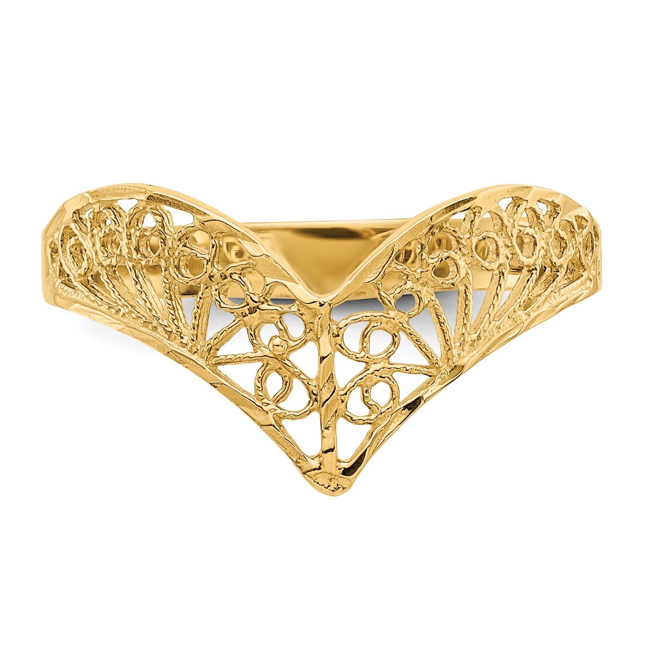 14k Diamond-Cut Filigree Ring-4