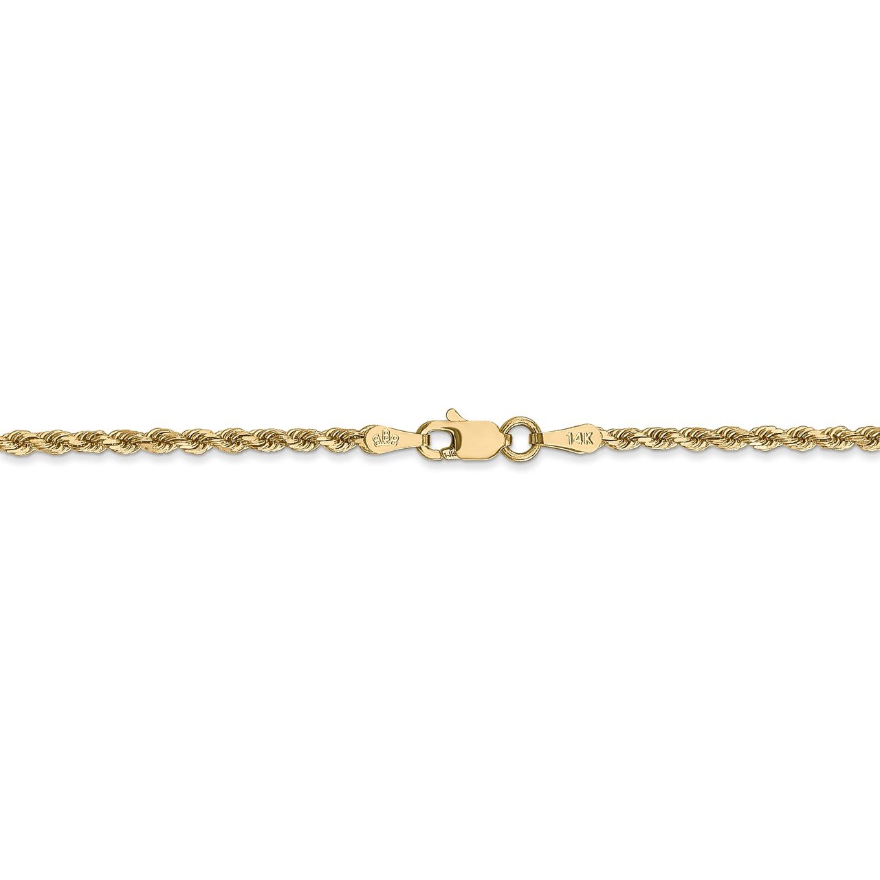 14k 2mm D/C Rope with Lobster Clasp Chain-2