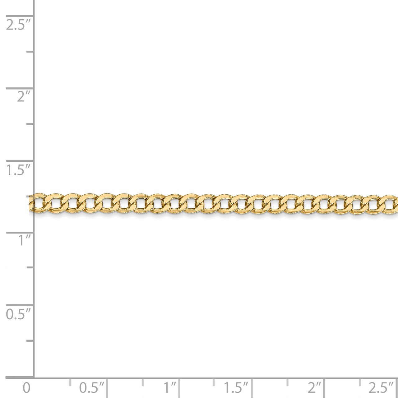 14k 3.35mm Semi-Solid Curb Link Chain-3