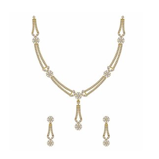 14K Yellow Gold 2.809 Ct. Diamond Necklace / 0.824 Ct. Earring Set
