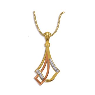 14k Yellow/Rose Gold 0.092 Ct. Diamond Pendant