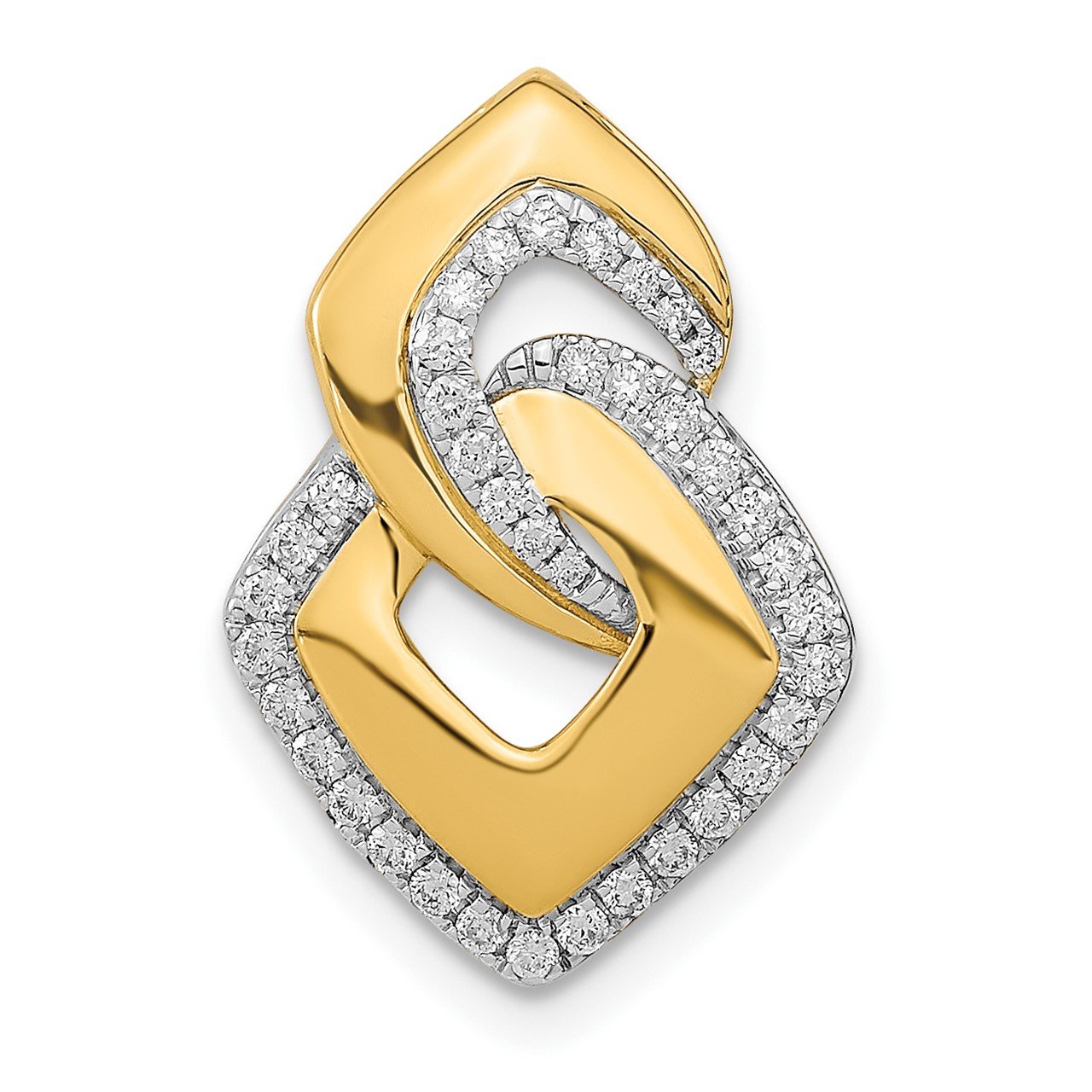 14k Polished Diamond Fancy Shaped Chain Slide