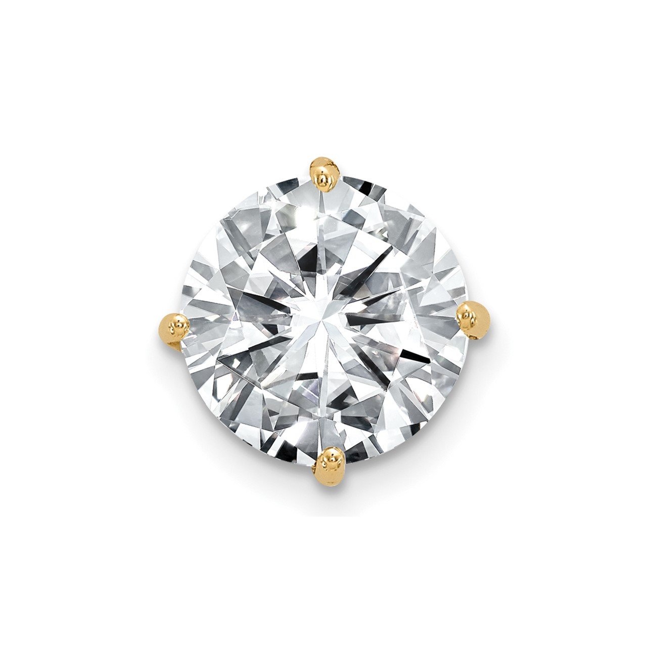 14ky 1.50ct. 7.5mm Round Moissanite Solitaire Chain Slide Pendant