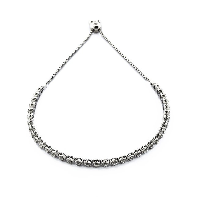 14K White Gold Diamond Bracelet