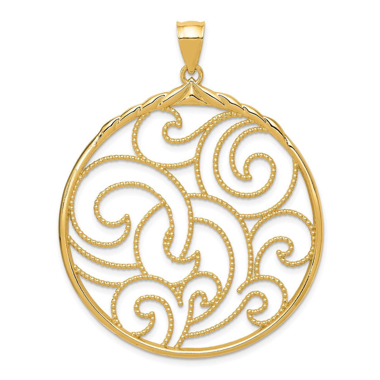 14K Circle Swirl Pendant