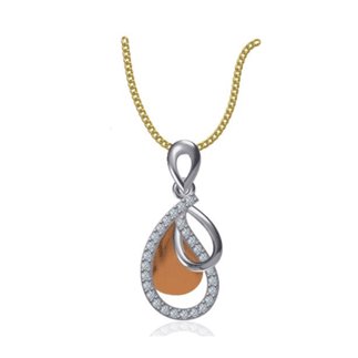 14k Two Tone Gold 0.212 Ct. Diamond Pendant