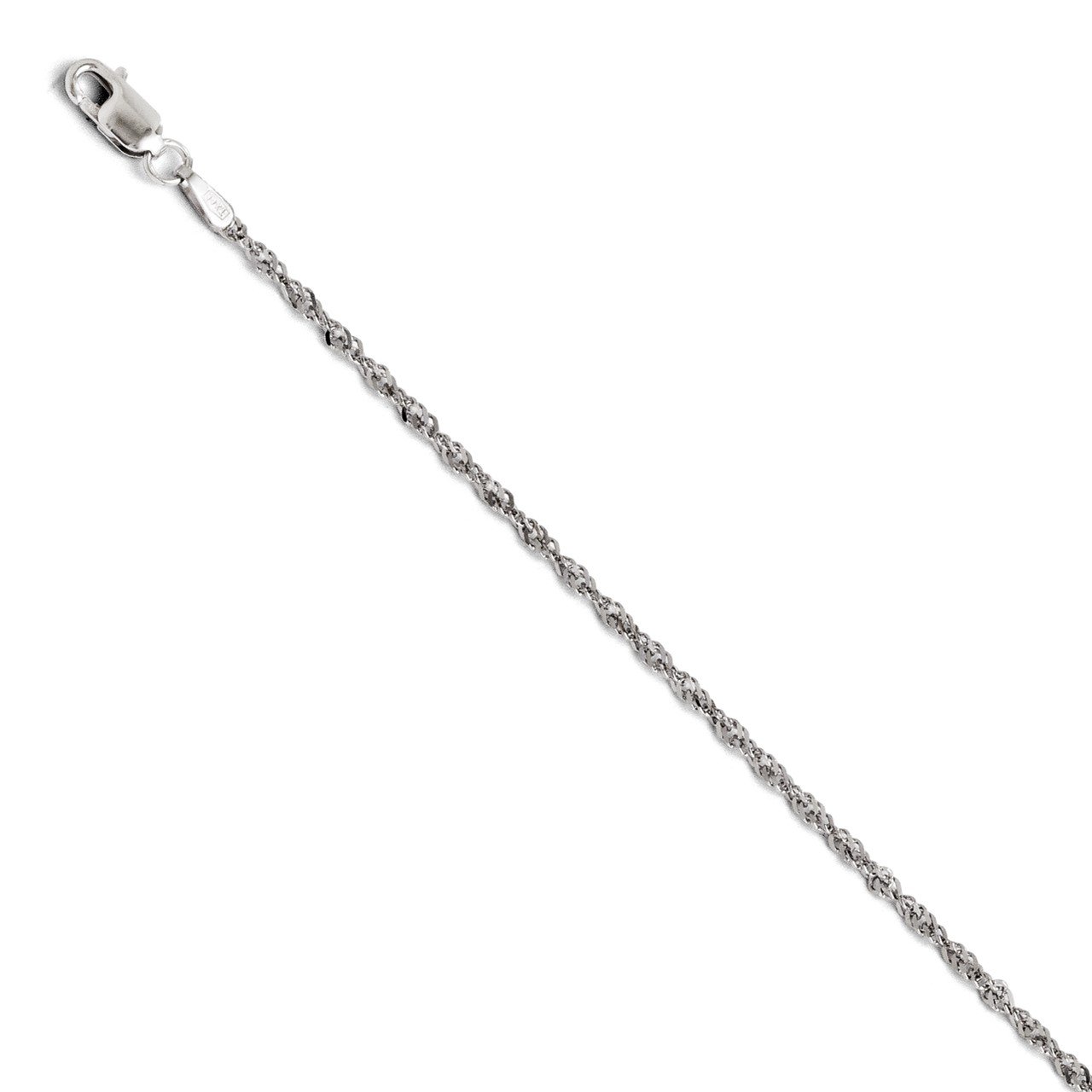 Leslie's 14K White Gold Singapore with Lock Chain