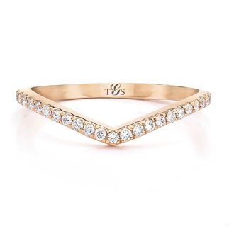 14K Rose Gold Diamond Band