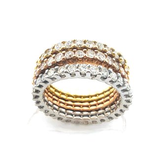 14k Three  Tone Gold Eternity  Bands