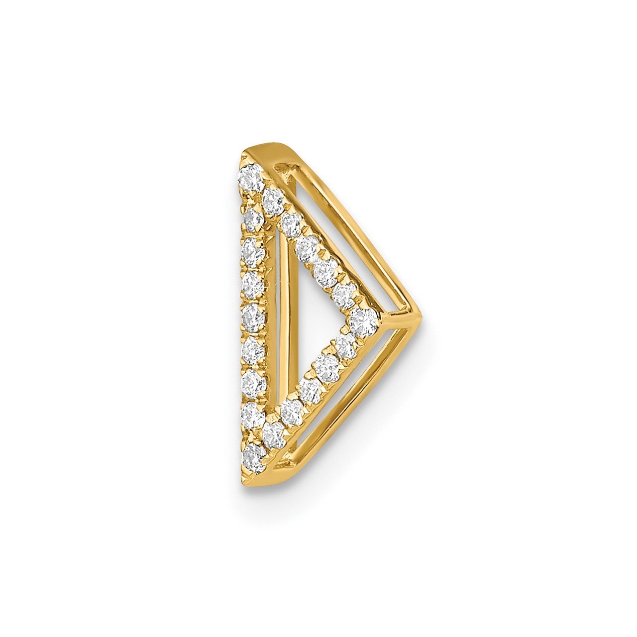 14k Polished Diamond Triangle Chain Slide-3