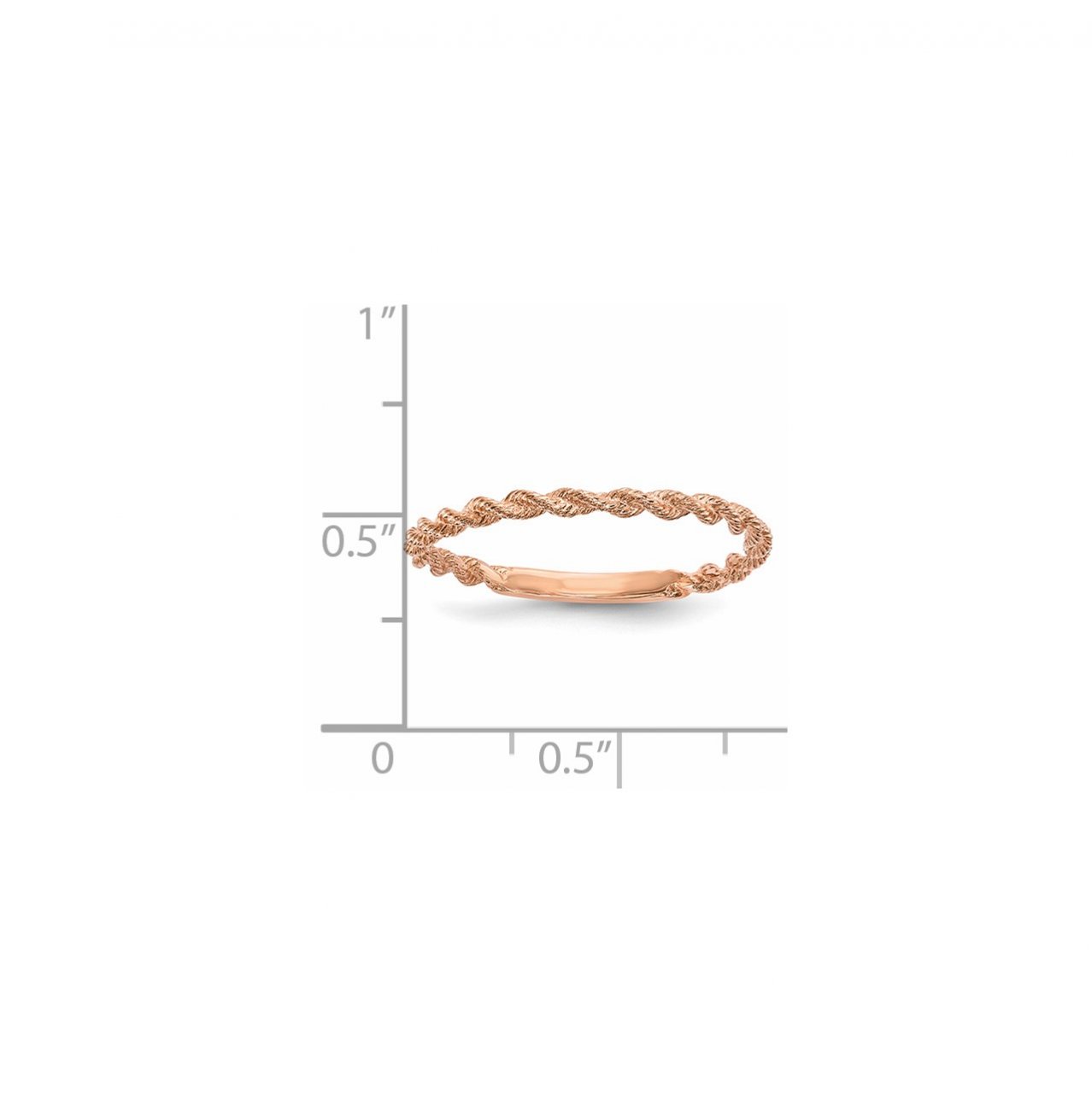 14k Rose Gold Polished Twisted Rope Ring-3