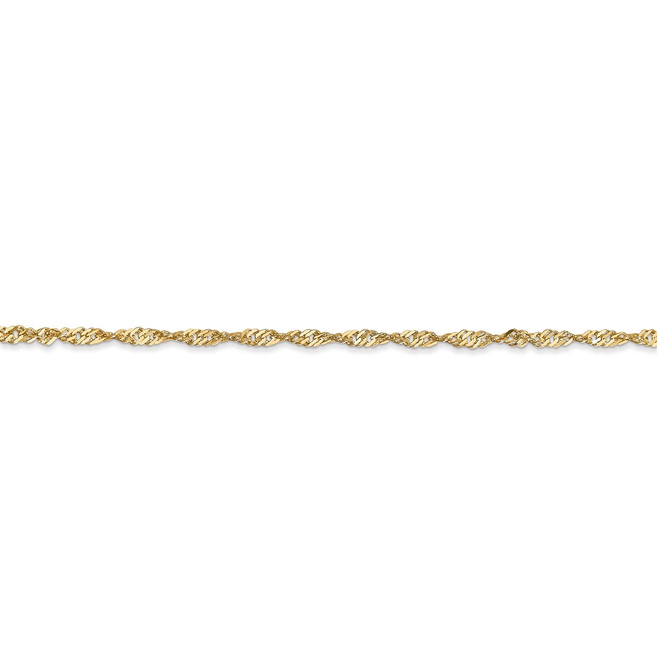 14k 1.70mm Singapore Chain Anklet-1
