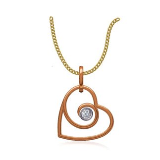 14k Rose Gold 0.06 Ct. Diamond Pendant