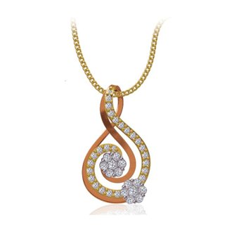 14k Two Tone Gold 0.46 ct. Diamond Pendant