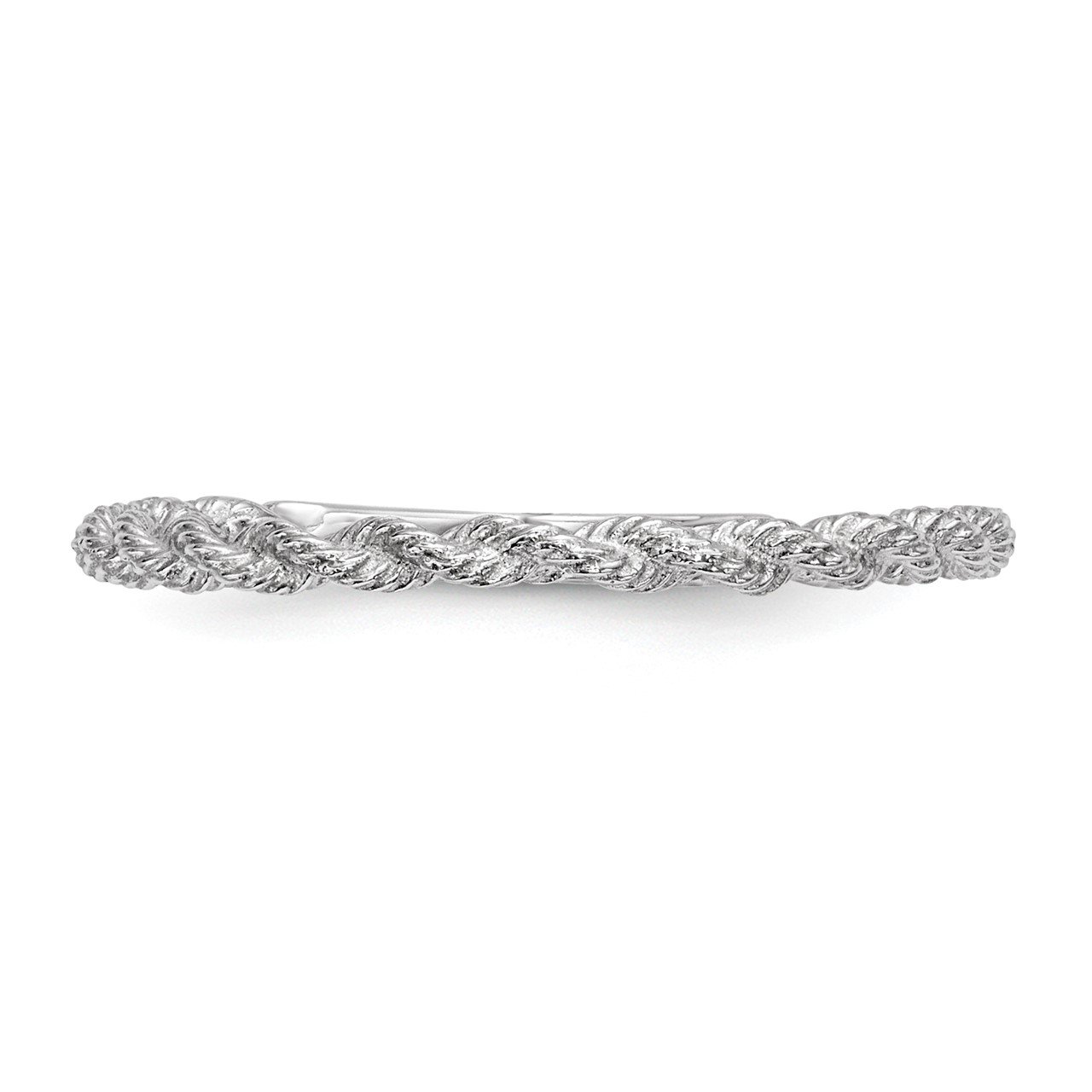 14k White Gold Polished Twisted Rope Ring-2