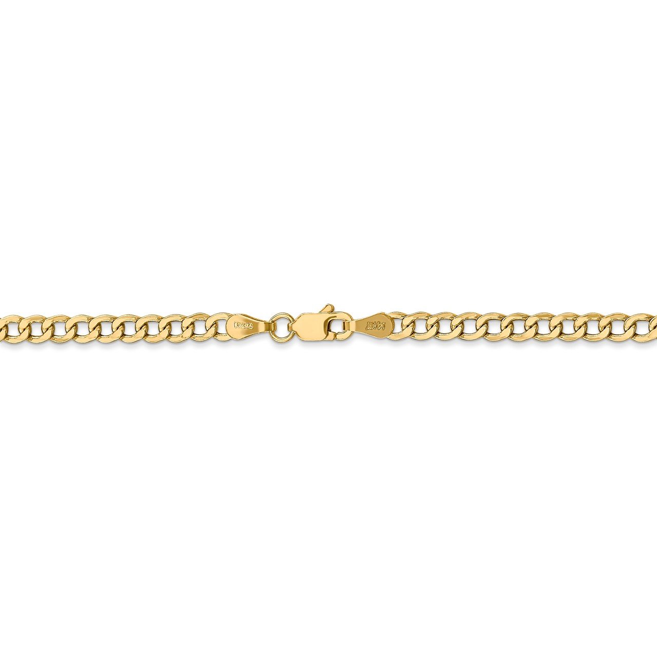 14k 3.35mm Semi-Solid Curb Link Chain-2