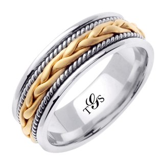 14K Two Tone Gold Band