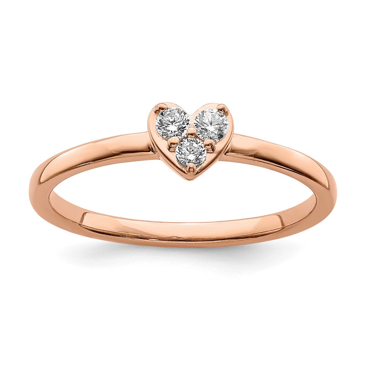 14k Rose Gold Diamond Promise Ring