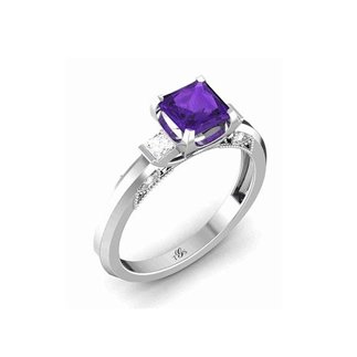 14k White /Yellow / Rose Gold Purple Stone Natural Diamonds Ring