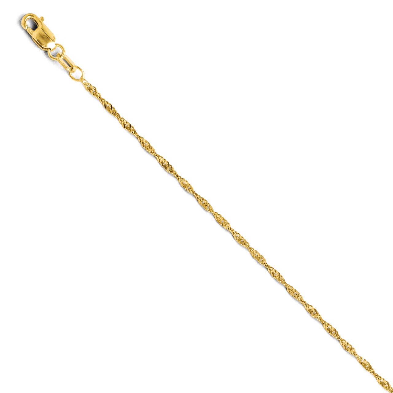 Leslie's 14K 1.3mm Singapore with Lock Chain
