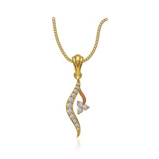 14k Yellow/Rose Gold 0.239 Ct. Diamond Pendant