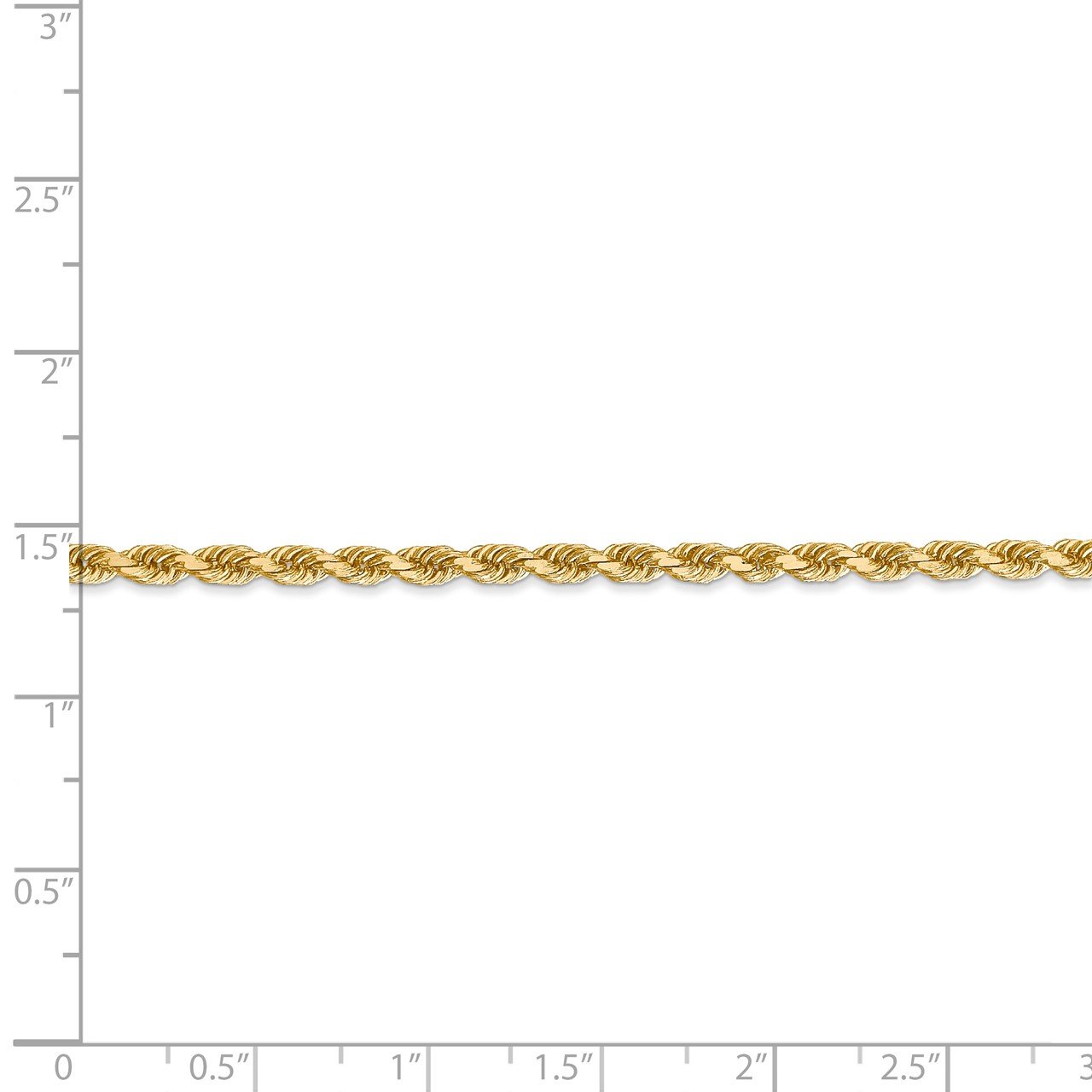 14k 3.20mm D/C Rope with Lobster Clasp Chain-3