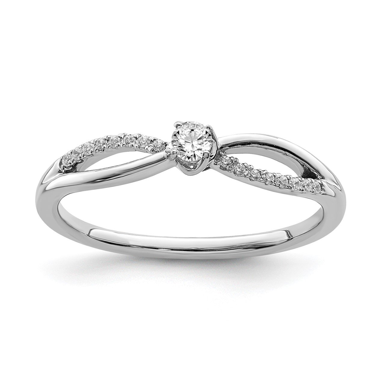 14k White Gold Diamond Promise Ring
