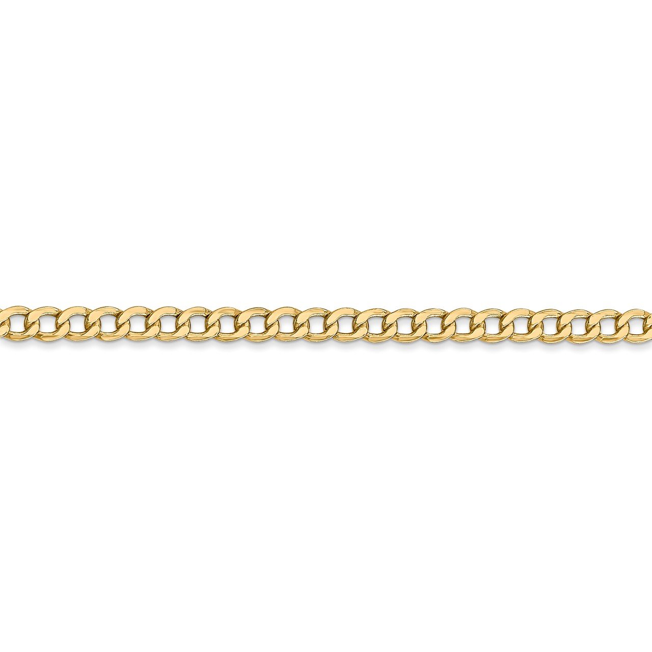 14k 3.35mm Semi-Solid Curb Link Chain-1