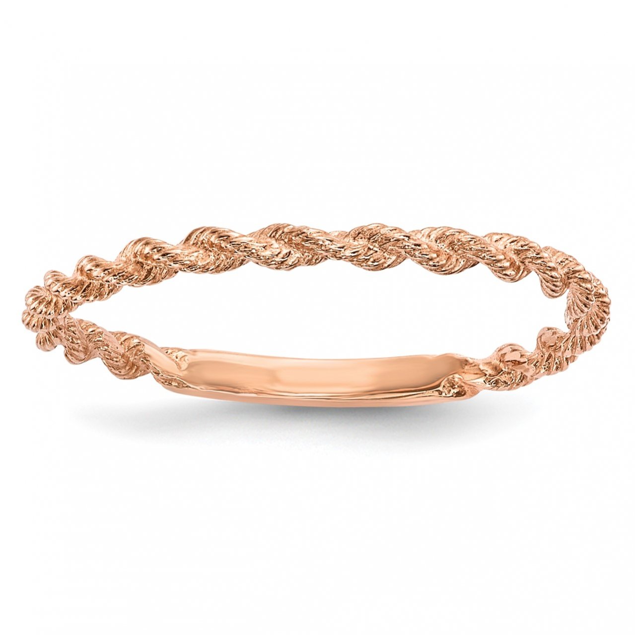 14k Rose Gold Polished Twisted Rope Ring