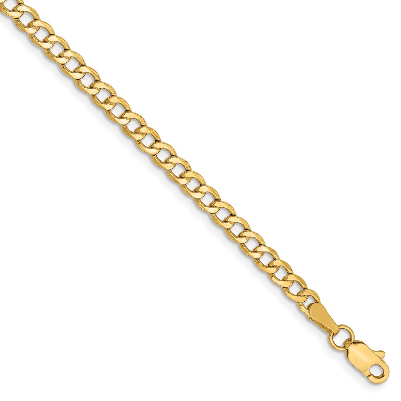 14k 3.35mm Semi-Solid Curb Link Chain