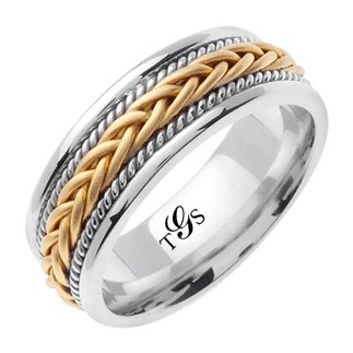 14K Two Tone Gold Band