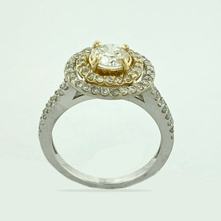 14K Two-Tone Gold Natural Diamond Engagement Ring