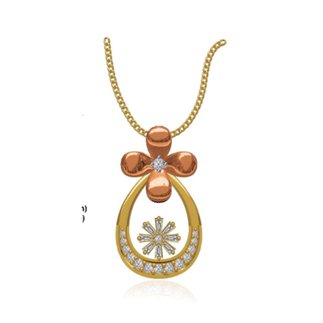 14k Yellow/Rose Gold 0.155 Ct. Diamond Pendant