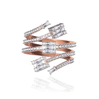 14K Rose Gold New Design Natural Diamond  Ring